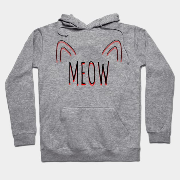 Meow Cat Ears Hoodie by Lukaru